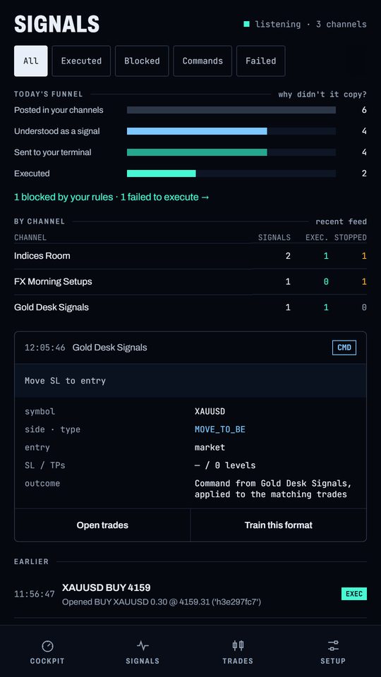 Nexus Copier app: Every signal, as it arrives
