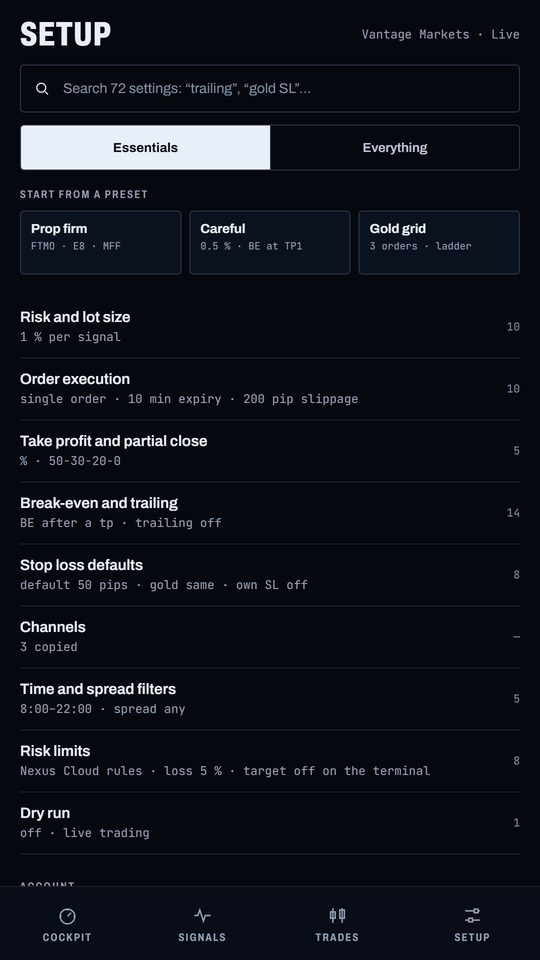 Nexus Copier app: Your terminal and your rules